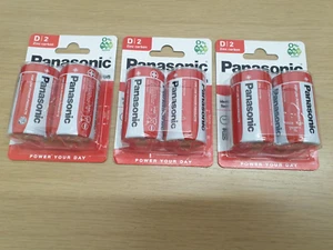 6 X Panasonic DR20 ZINK KOHLENSTOFF HAUSHALTSBATTERIEN D2 NUR £8,99 KOSTENLOSER VERSAND - Bild 1 von 1