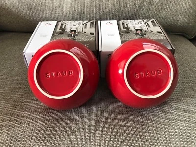 2 Staub Ceramic 6.5" Large Universal Bowl - Cherry  - NIB - Image 1 of 4