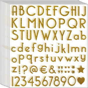790 Pieces 10 Sheets Letters Stickers Self Adhesive Glitter Letter Alphabet Numb - Picture 1 of 7