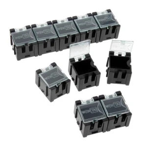 10pcs Plastic Black Electronic Components SMT SMD Storage Boxes Organizer Case - Picture 1 of 10