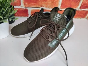 MENS CROSSHATCH DEMARCUS TRAINERS UK 11 EU 45 KHAKI GREEN TEXTILE LACE UP SHOES - Picture 1 of 7
