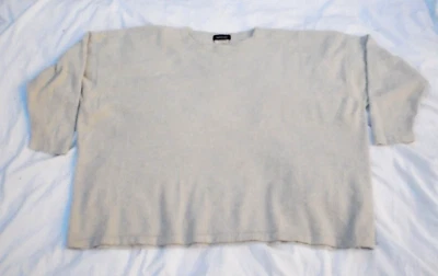 Eskandar heather gray Scotland cashmere sweater OS Vintage boxy classic - Image 1 of 4