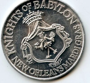 .Mardi Gras Doubloon Krewe of Knights of Babylon 1969 Aluminum - Picture 1 of 2