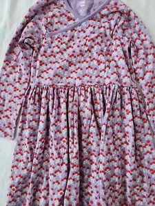 Tea Collection Girls Lavender Red Floral Dress Size 6 Preowned - Picture 1 of 5