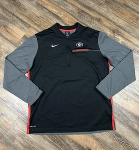 Nike Pullover Jacke Herren L Georgia Bulldogs Trainer schwarz 1/4-Reißverschluss Dri-Fit gebraucht, in einwandfreiem Zustand - Bild 1 von 12