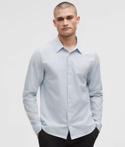 Lululemon New Venture Button Up Long Sleeve Mens Blue Shirt Size XS EUC - Picture 1 of 7