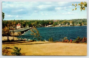 Gesamtansicht, Seeuferfront, Neapel, Maine, alte Postkarte - Bild 1 von 2