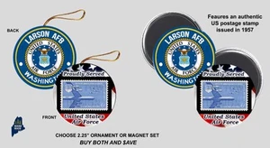 LARSON AIR FORCE BASE Ornament / Magnets - Military Gift Veteran USAF Store WA - Picture 1 of 1