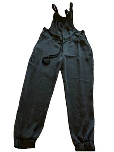 Dolan Left Coast Collection Women Black Jumpsuit Small Satin Jogger Style Hem - Picture 1 of 8