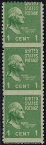 804 - 1c Misperf & Blind Perfs Error / EFO Strip 3 "Presidential Series" Mint NH - Picture 1 of 1