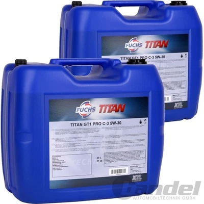 2x 20L FUCHS TITANIUM GT1 PRO 5W30 OIL Fits BMW LL04 VW 504/507 00 MB 229.51 - Image 1 of 4