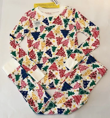 Old Navy Girls Christmas Pajamas Size 8 Pajama Pants Shirt 2 PC Set Trees New - Image 1 of 2