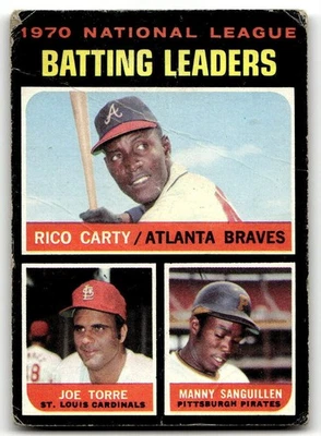 1971 Topps #62 1970 NL Líderes de Bateo Joe Torre etc ¡Conjunto de descanso! Foto 1 de 2