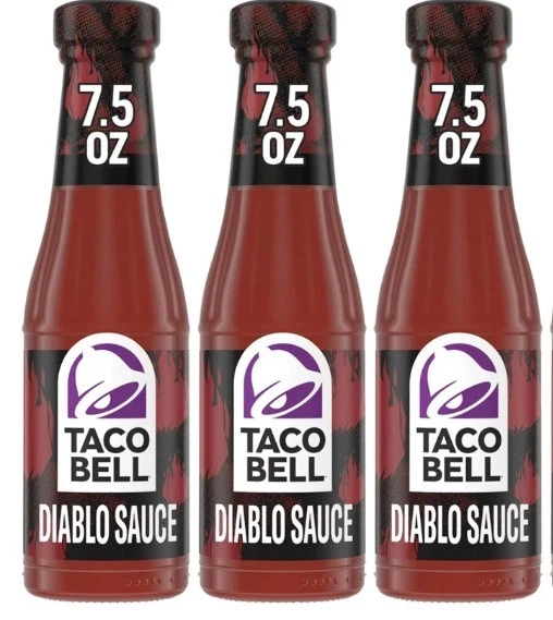 3 PACK! Taco Bell Diablo Sauce, 7.5 oz, FREE EXPEDITED SHIPPING!