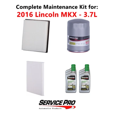 2016 Lincoln MKX 3.7L Complete Cabin, Air & Oil Filter Kit (5W-30) - Image 1 of 4