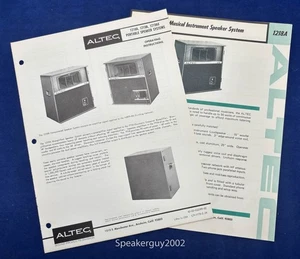 Vintage Altec Operating Instructions & Spec Sheet / 1218A 1219A 1219AX Speaker - Picture 1 of 1