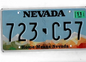 NEVADA passenger 2020 license plate "723 C57" - Picture 1 of 1