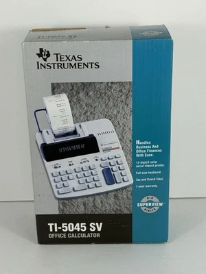 Texas Instruments TI-5045 SV Desktop Calculator White 12 Digits 2-Color Printing - Image 1 of 4