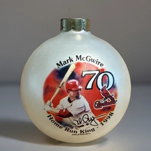 Mark McGwire 1998 Baseball Home Run King 70 Christmas Ornament Glass No Box - Picture 1 of 6