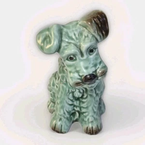 Vintage SYLVAC Scottie Scottish Terrier Dog Figurine ENGLAND 1378 Green Glaze 5" - Picture 1 of 8