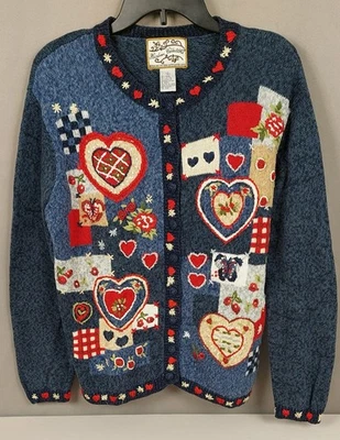 Suéter navideño vintage para mujer Reliquia coleccionables 2002 talla L Foto 1 de 4