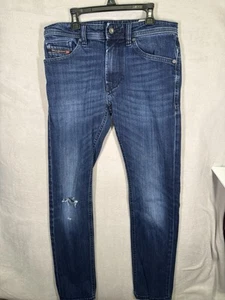 Diesel Thommer-X Slim Fit Jeans Herren 30x32 Blau Distressed Denim Hose - Bild 1 von 7