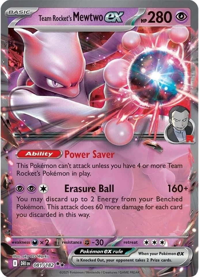 Team Rocket’s Mewtwo ex 081/182 SV10: Destined Rivals Pokemon Card NM - Image 1 of 1