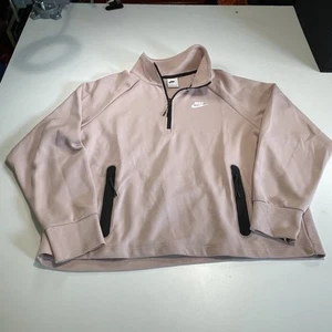 Nike Women's Half-Zip Pullover Pockets Sweatshirt Size XL Pink - Picture 1 of 7