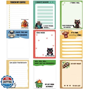 Lovarywow Divertidas Notas Adhesivas Regalos - Paquete de 9 Divertidos Blocs de Notas para Trabajo 3x4 Pulgadas, - Imagen 1 de 5