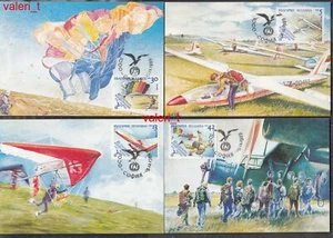 1989 Bulgarien 82nd Conference FAI Airsports Sky Diving, Gliders, 4 x Maxicards - Bild 1 von 5