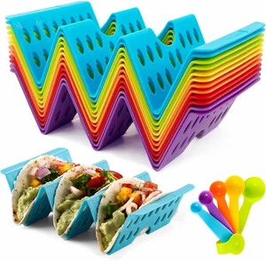 Taco Holders Set of 12, Taco Bar Serving Set for a Party, Large Taco Trays, T... - Picture 1 of 12