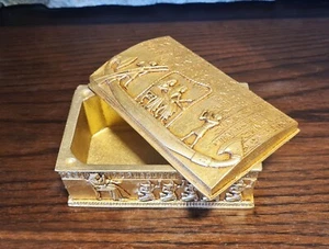 Jewelry Storage Box with Detailed Pharaonic Wall Art Scene on Each Side - Picture 1 of 12