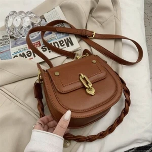 New Fashion Ladies Girls Women Leather Saddle Bags Crossbody Shoulder Bag Female - Picture 1 of 12