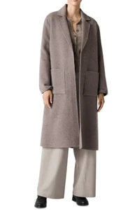 698 $ Eileen Fisher Wollmantel mit gekerbtem Kragen Farbe taupe beige Gr. S ~ neu mit Etikett ~ zuletzt! - Bild 1 von 4