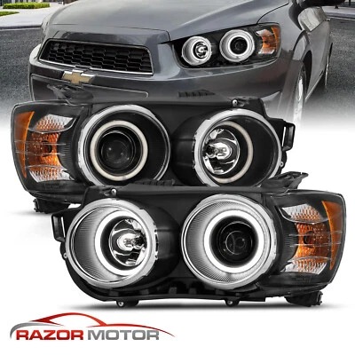 Fit 2012-2016 Chevy Sonic LED Halos Black Bezel Replacement Projector Headlight - Image 1 of 4