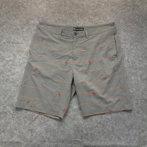 Travis Mathew Shorts Mens 38 Gray Striped Golf Performance Athleisure 10" Inseam - Picture 1 of 12