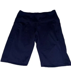 Große blaue aktive Polyester-Sportshorts für Damen mit Taschen - Bild 1 von 6