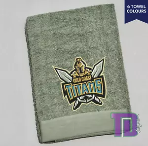 Gold Coast Titans NRL Embroidered Bath Sheet Towel - Picture 1 of 2