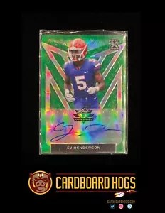 CJ Henderson - 2020 Leaf Valiant XRC Autograph 53/75 #BA-CJH Carolina Panthers - Picture 1 of 3