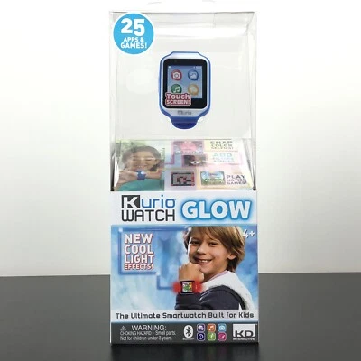Kurio Glow Smartwatch for Kids with Bluetooth, Apps, Camera & Games, Blue - NEW - Image 1 of 4