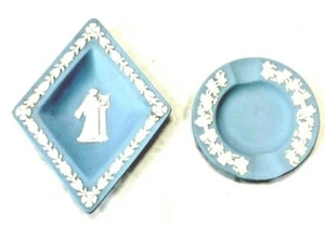 Wedgwood Ash Tray Blue White Jasper ware Ashtray Vintage Coin Dish England - Picture 1 of 6