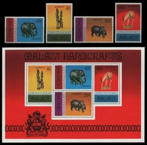 Malawi 1977 - Mi-Nr.o 277-280 y bloque 47 ** - Estampillada sin montar o nunca montada - artesanía - Imagen 1 de 1