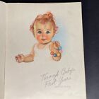 Vintage Used WWII Homefront Baby Book Dad Overseas Wonderful Illustrations