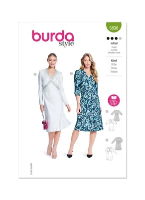 BURDA 5838 MISSES DRESSES Sewing Pattern Sizes 10 - 20 Skill: AVERAGE - Image 1 of 4