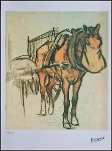 PABLO PICASSO * Horse with...*28 x 38 cm * signed lithograph * limited # xx/250 - Bild 1 von 8
