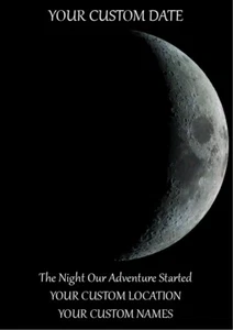 Personalised Valentines Moon Phase Plaque Date Gifts Moon Marriage For Couple - Picture 1 of 2