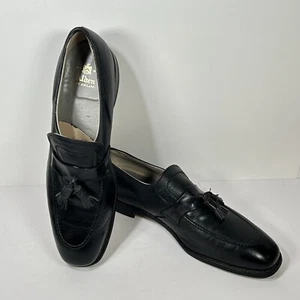Alden 577 Tassel Shoes Men 11.5 AAA Black Leather Slip Ons Loafers Very Narrow - Picture 1 of 18