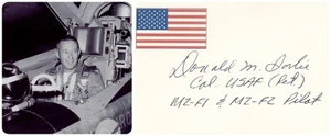 American M2F1 & M2F2 Test Pilot DONALD SORLIE Hand Signed Card 3x5 from 1996 - Picture 1 of 2