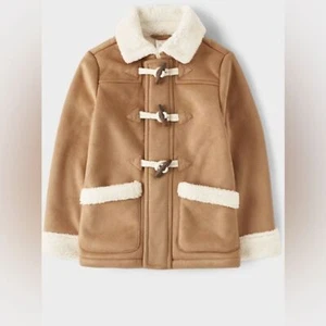 Gymboree NWT Boys Sherpa-Lined Jacket Light Brown Faux Suede Size 10 - Picture 1 of 7