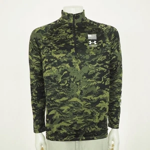 New Under Armour Freedom Tech Pullover Shirt Mens Medium Green Camo USA Flag - Picture 1 of 5